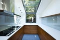 Kitchen with panoramic window Royalty Free Stock Photo