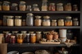 a kitchen pantry overflowing with delicious foods, ready to be cooked