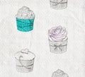 Kitchen paper towel roll with cupcakes theme Royalty Free Stock Photo