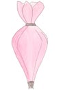 Kitchen pink pastry bag. watercolor hand draw illustration, can be used for pastry chef logo or kitchen poster