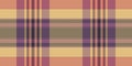 Kitchen plaid seamless tartan, autumn pattern vector background. Flooring fabric textile check texture in amber and red colors Royalty Free Stock Photo