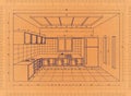 Kitchen Plan - Retro Blueprint