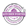 Kitchen porter - printable job offer stamp