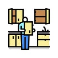 kitchen refurbishment color icon vector illustration