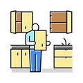 kitchen refurbishment color icon vector illustration