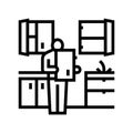 kitchen refurbishment line icon vector illustration