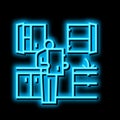 kitchen refurbishment neon glow icon illustration