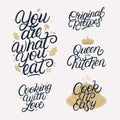 Kitchen related lettering calligraphy set.