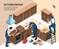 Kitchen Repair Isometric Composition