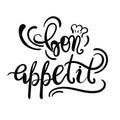 Kitchen or restaurant poster template with phrase Bon Appetit