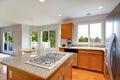 Kitchen room with granite top island