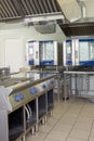 Kitchen room with stoves, heat ovens and Royalty Free Stock Photo
