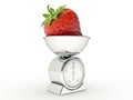 Kitchen scale with giant strawberry