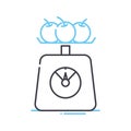 kitchen scale line icon, outline symbol, vector illustration, concept sign Royalty Free Stock Photo
