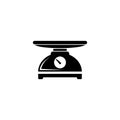 Kitchen Scale, Weight Measurement Tool. Flat Vector Icon illustration. Simple black symbol on white background. Kitchen Scale, Royalty Free Stock Photo