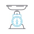 kitchen scales line icon, outline symbol, vector illustration, concept sign Royalty Free Stock Photo