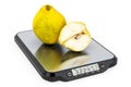 Kitchen Scales with Quinces. 3D rendering