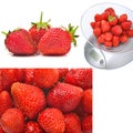 Kitchen scales with ripe strawberries Royalty Free Stock Photo