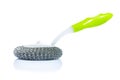 Kitchen scrubbrush with green handle isolated Royalty Free Stock Photo