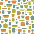 Kitchen seamless pattern, flat background. Vector illustration Royalty Free Stock Photo
