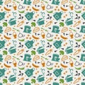 Kitchen seamless pattern. Vector background. Royalty Free Stock Photo