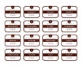 Kitchen seasoning pantry label sticker set with simple classic brown square frame