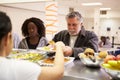 Kitchen Serving Food In Homeless Shelter