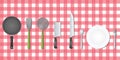 Kitchen set tools utensil on table Royalty Free Stock Photo