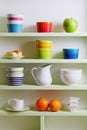 Kitchen shelf arrangement. Royalty Free Stock Photo