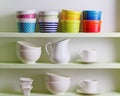 Kitchen shelf arrangement. Royalty Free Stock Photo