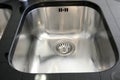 Kitchen silver sink modern stainless steel Royalty Free Stock Photo