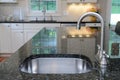 Kitchen Sink on Granite Counter Royalty Free Stock Photo