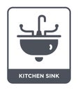 kitchen sink icon in trendy design style. kitchen sink icon isolated on white background. kitchen sink vector icon simple and