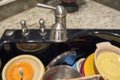 Kitchen Sink with Out of Focus Dirty Dishes