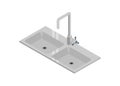 Kitchen sink. Simple flat illustration in isometric view. Royalty Free Stock Photo
