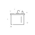 Kitchen sink simple vector line icon. Symbol, pictogram, sign isolated on white background. Editable stroke