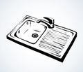 Kitchen sink. Vector drawing Royalty Free Stock Photo