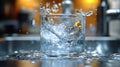 Kitchen sink water splash glass Royalty Free Stock Photo