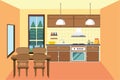 Kitchen with small dining area Royalty Free Stock Photo