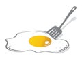 Kitchen spatula with egg