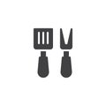 Kitchen spatula and fork vector icon Royalty Free Stock Photo
