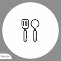 Kitchen spatula vector icon sign symbol Royalty Free Stock Photo