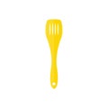 Kitchen spatula yellow icon. Cooking wooden symbol vector illustration isolated on white.