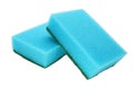 Kitchen sponges for washing dishes isolated on white background. Blue kitchen sponge without background. Royalty Free Stock Photo