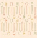 Kitchen Spoons Background Illustration Vector Royalty Free Stock Photo