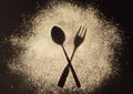 Kitchen spoons background nopeople