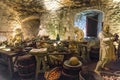 Kitchen staff preparing food in the Great Kitchens, Stirling Castle Royalty Free Stock Photo