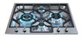 Kitchen stove with burning burners