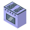 Kitchen stove icon isometric vector. Counter interior