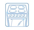 Kitchen stove Icon white